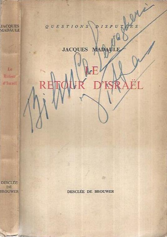 Le retour d'Israël - Jacques Madaule - copertina
