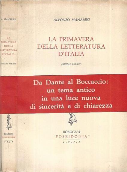 La primavera della letteratura d'Italia - Alfonso Manaresi - copertina