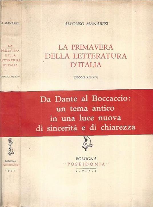 La primavera della letteratura d'Italia - Alfonso Manaresi - copertina