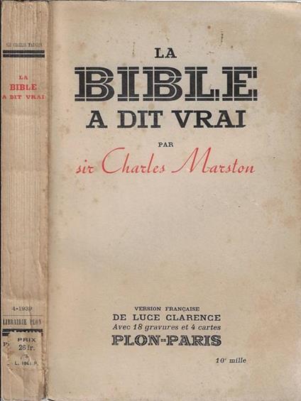 La bible a dit vrai - Charles Marston - copertina