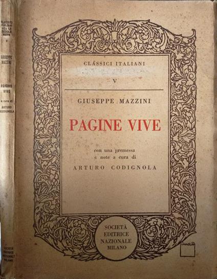 Pagine vive - Giuseppe Mazzini - copertina