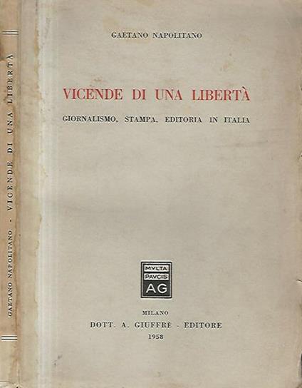 Vicende di una libertà - Gaetano Napolitano - copertina