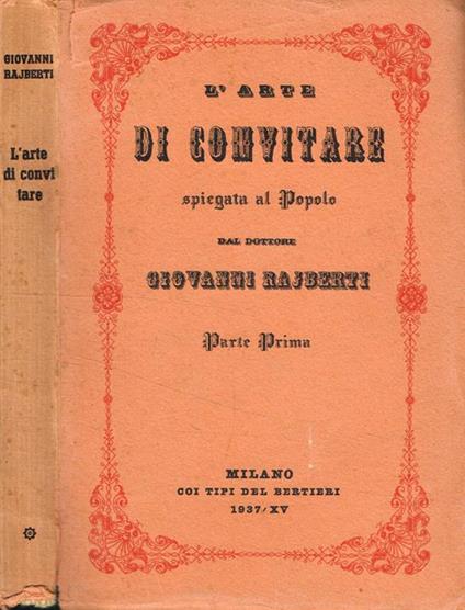 L' arte di convitare - Giovanni Rajberti - copertina