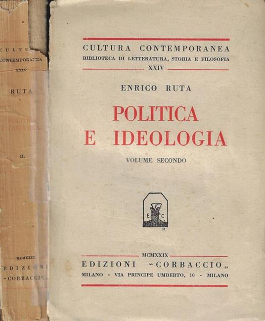 Politica e ideologia vol. II - Enrico Ruta - copertina