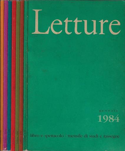 Letture N° 1, 4, 5, 6-7, 8-9, 10, 11 Anno 1984 - Alessandro Scurani - copertina