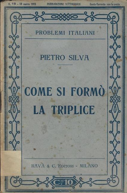 Come si formò la Triplice - Pietro Silva - copertina