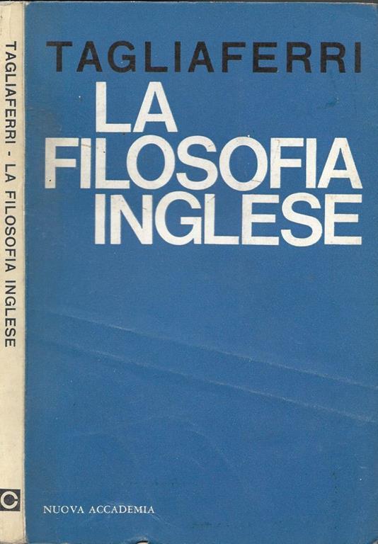 La filosofia inglese - Aldo Tagliaferri - copertina