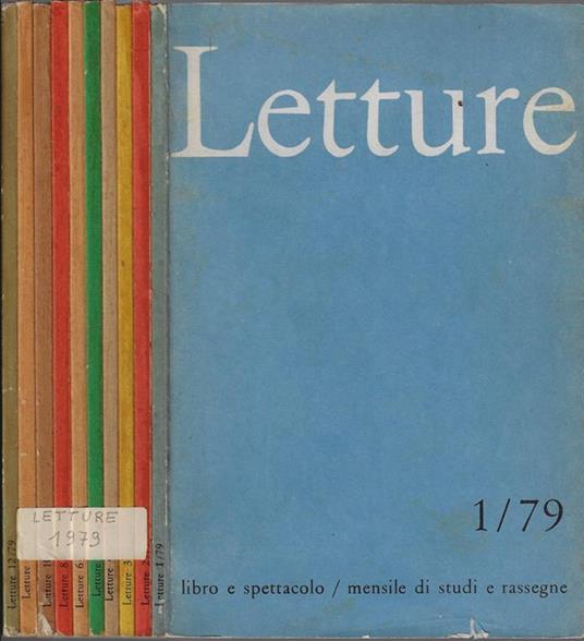 Letture Anno 34° (annata completa 10 numeri) - Giuseppe Valentini - copertina