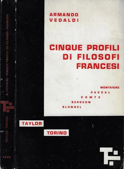 Cinque profili di filosofi francesi - Armando Vedaldi - copertina