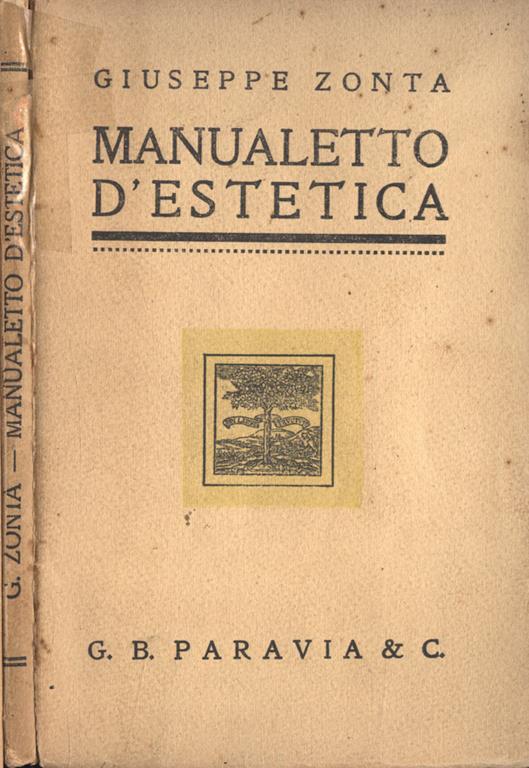 Manualetto d' estetica - Giuseppe Zonta - copertina