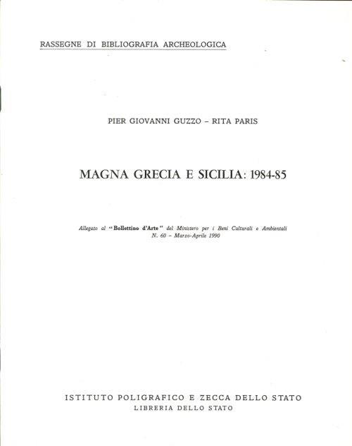 Magna Grecia e Sicilia: 1984-85 - Pier Giovanni Guzzo - copertina