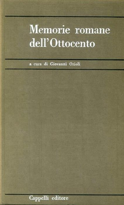 Memorie romane dell'Ottocento - copertina