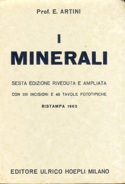I Minerali - Ettore Artini - copertina