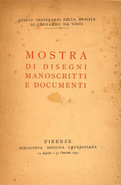 Mostra di disegni, manoscritti e documenti - copertina