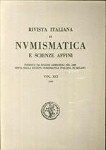 Rivista italiana di numismatica e scienze affini. Vol. XCI 1989