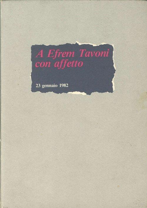 A Efrem Tavoni con affetto - copertina