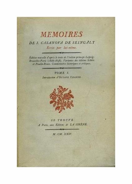 Memoires de J. Casanova de Seingalt ecrits par lui-meme. (not complete). 10 voll - copertina