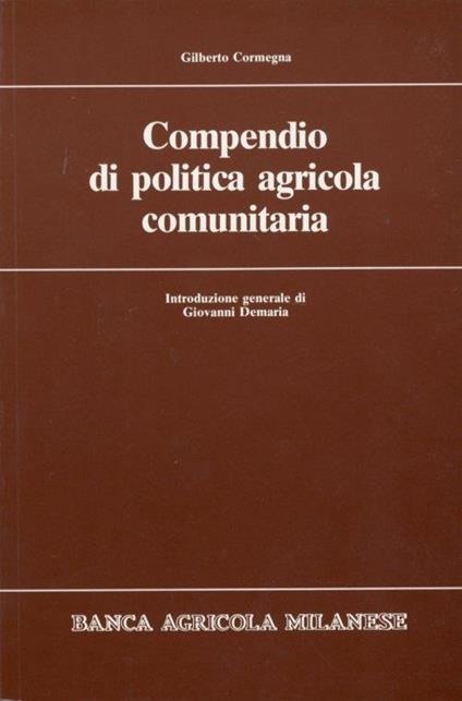 Compendio di Politica Agricola Comunitaria - copertina