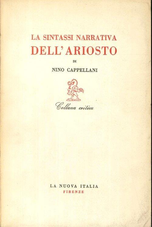 La Sintassi Narrativa Dell'Ariosto - Nino Cappellani - copertina