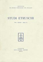 Studi Etruschi. Vol. 33 (Serie II)