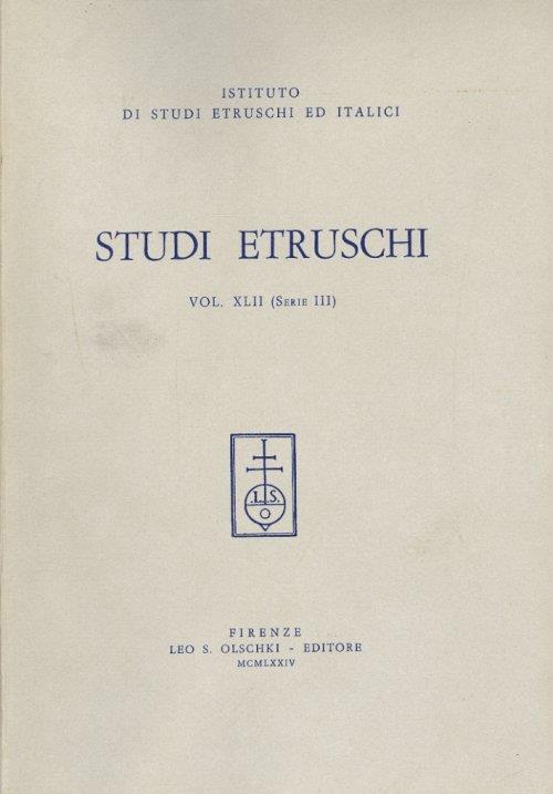 Studi Etruschi. XLII - copertina