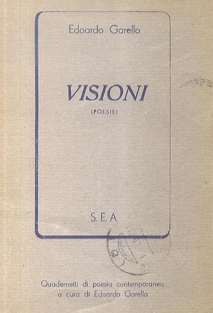 Visioni poesie - Edoardo Garello - copertina