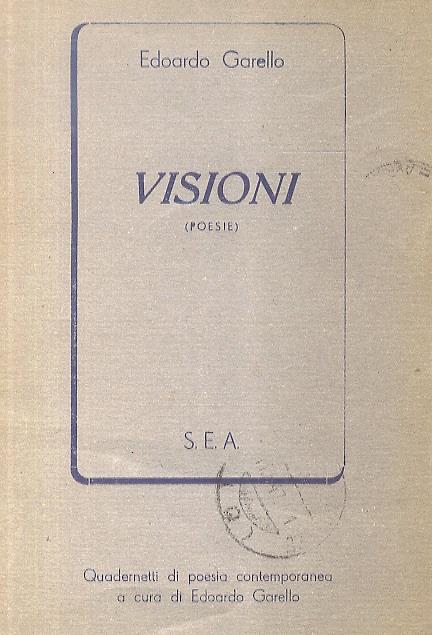 Visioni poesie - Edoardo Garello - copertina