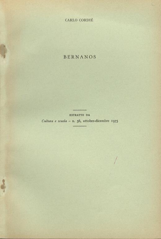Bernanos - Carlo Cordié - copertina