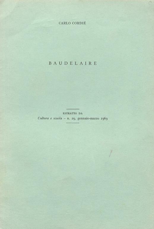 Baudelaire - Carlo Cordié - copertina