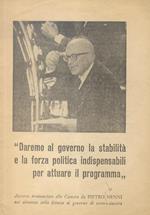 Daremo al governo la stabilità e la forza politica indispensabili per attuare il programma. Discorso pronunciato alla Camera da Pietro Nenni nel dibattito sulla fiducia al governo di centro-sinistra. In: Politica socialista. N. 2. Febbraio 1962