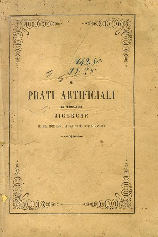 Dei prati artificiali in Toscana. Ricerche - Pietro Cuppari - copertina