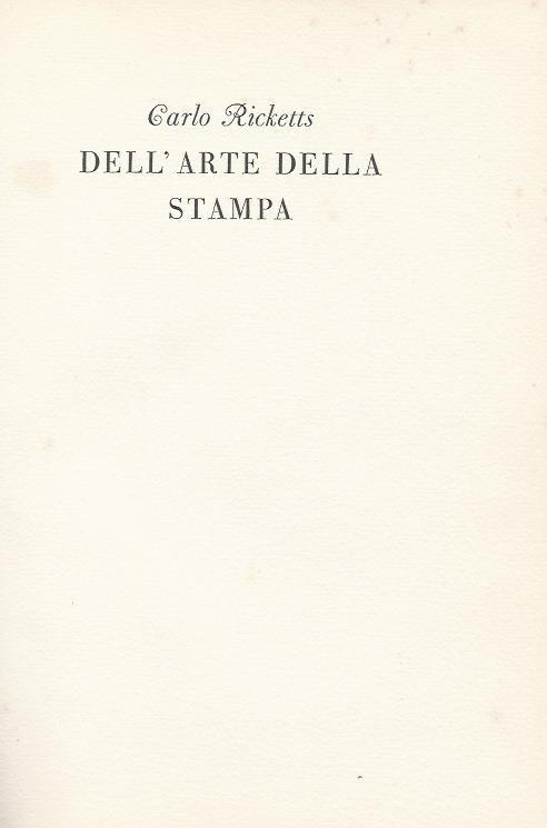 Dell'arte della stampa - copertina