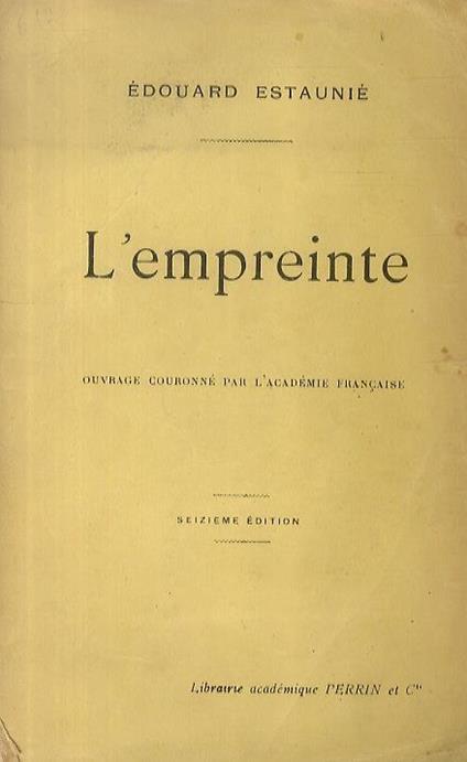 L' empreinte - Edouard Estaunie - copertina