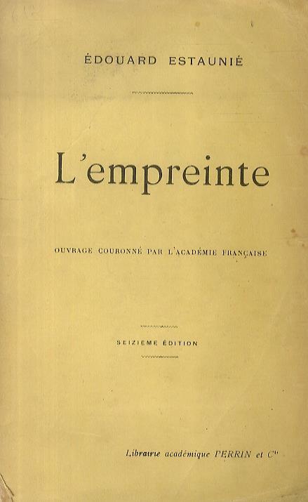 L' empreinte - Edouard Estaunie - copertina