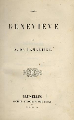 Geneviève - Alphonse de Lamartine - copertina