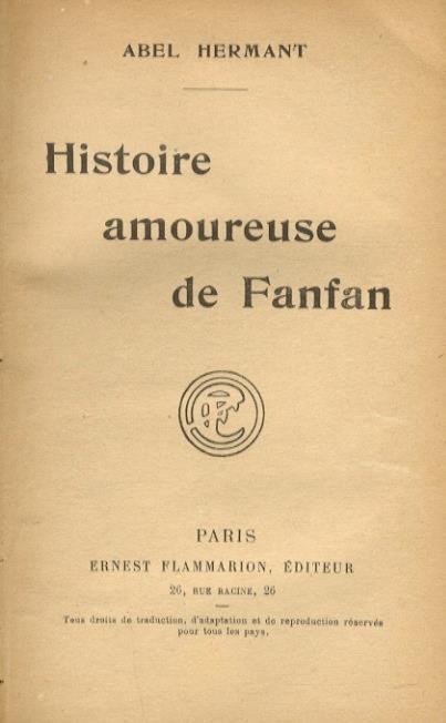 Histoire amoureuse de Fanfan - Abel Hermant - copertina