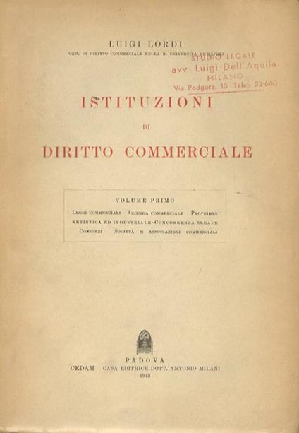 Istituzioni di diritto commerciale