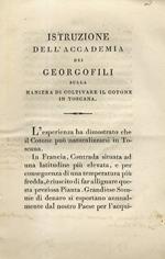 Istruzione dell'Accademia dei Georgofili sulla maniera di coltivare il cotone in Toscana