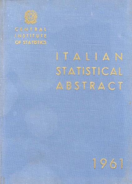 Italian statistical abstract. 1961 - copertina
