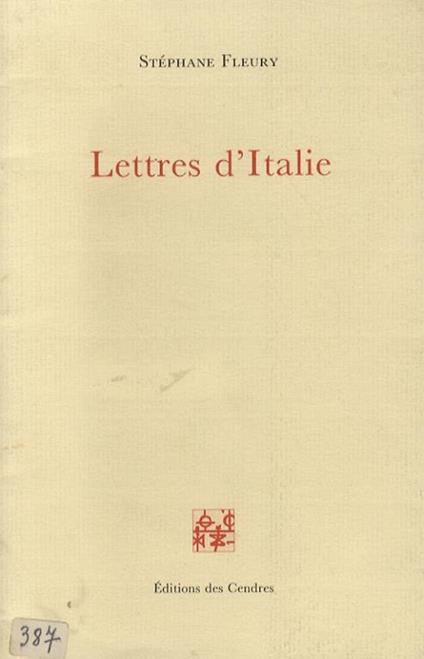 Lettres dItalie - Stephane Fleury - copertina
