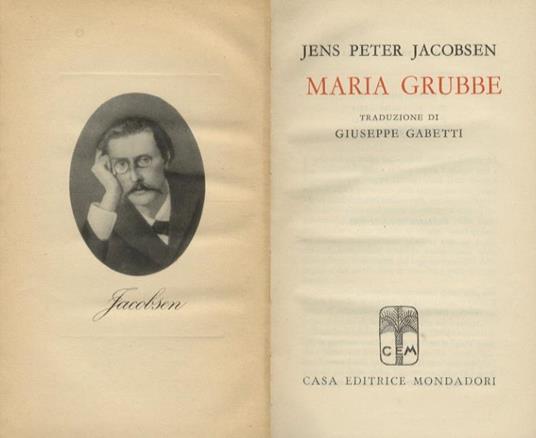 Maria Grubbe. Traduzione di Giuseppe Gabetti - Jens Peter Jacobsen - copertina