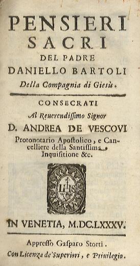Pensieri sacri del padre Daniello Bartoli della Compagnia di Giesù - Daniello Bartoli - copertina