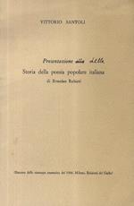 Presentazione alla corretto a mano dall'autore in: della Storia della poesia popolare italiana di Ermolao Rubieri