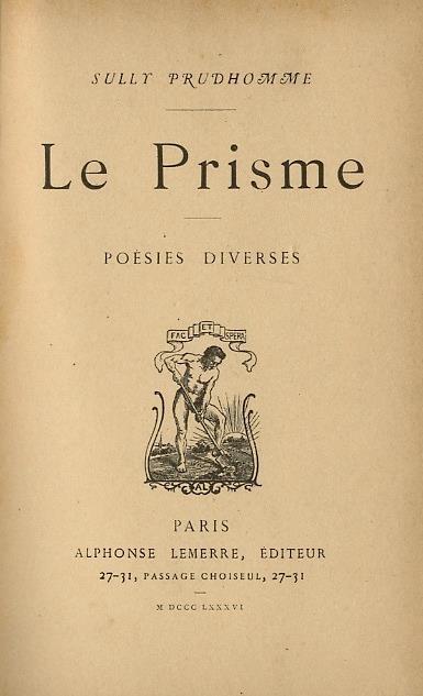 Le Prisme, poèsies diverses - Sully Prudhomme - copertina