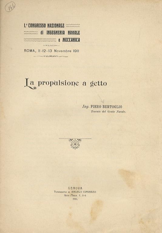 La propulsione a getto - Pietro Bertoglio - copertina