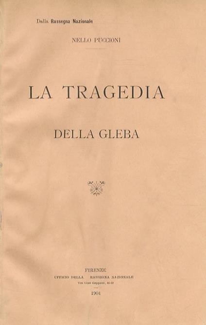 La tragedia della gleba. La figlia di Iorio - Nello Puccioni - copertina