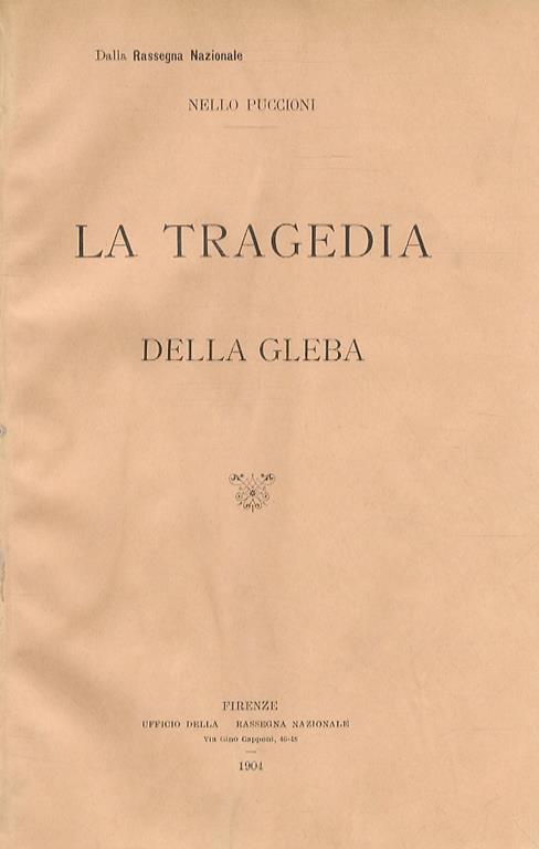 La tragedia della gleba. La figlia di Iorio - Nello Puccioni - copertina