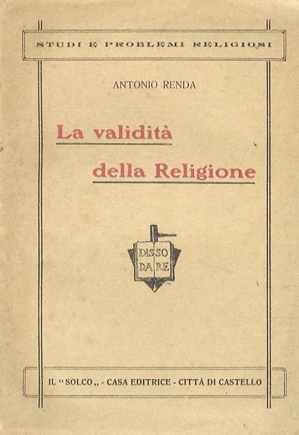 La validità della religione - Antonio Renda - copertina