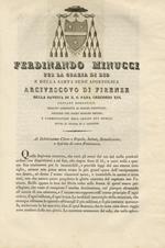 Ferdinando Minucci per la Grazia di Dio e della Santa sede Apostolica Arcivescovo di Firenze [.] Al dilettissimo Clero e Popolo, Salute, Benedizione e Spirito di vera Penitenza.