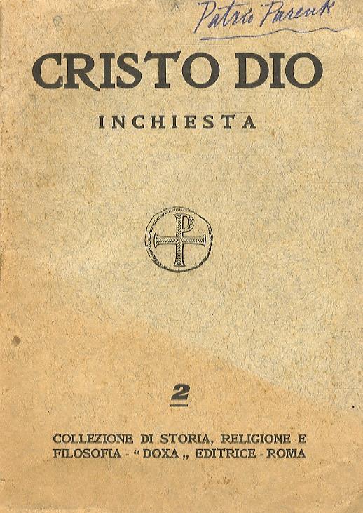 Cristo Dio. Inchiesta - copertina